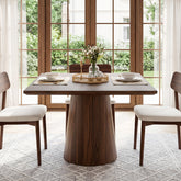31.5" Square Dining Table, Mid-Century Modern Kitchen Table with Pedestal Base 3