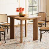 31.5" Square Dining Table, Solid Wood Farmhouse Kitchen Table for 2-4 3