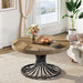 31.5" Coffee Table, Wooden Accent Center Table with Stylish Pedestal Tribesigns