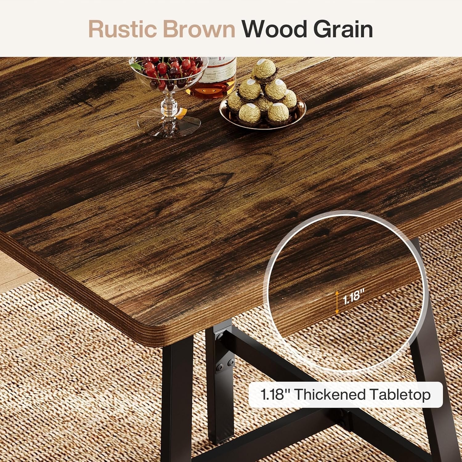 31" Square Bar Table, Small High Top Pub Table Dining Table with Thickened Top