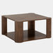 33.8" Coffee Table, Modern Square Center Table with 2 - Tier Shelves Tribesigns