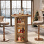 35.4" Round Bar Table, High Top Pub Table with 3-Tier Hidden Storage Shelves