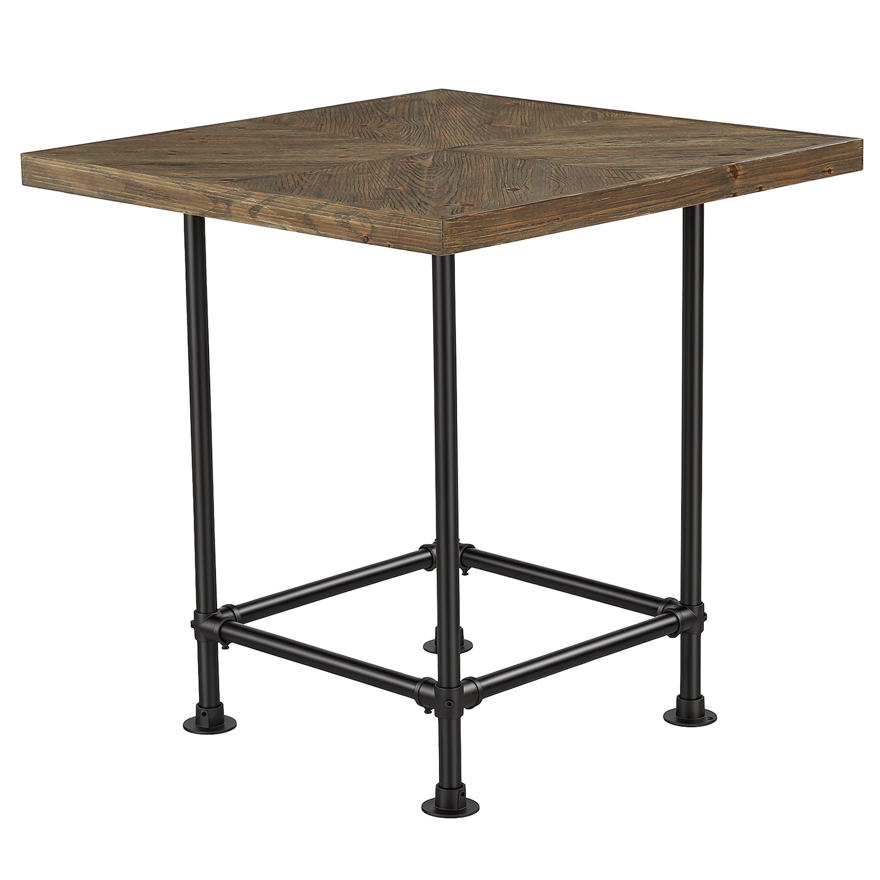 35.4" Square Bar Table, Cocktail Coffee Counter High Top Pub Table with Wood Tabletop