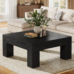 39" Black Coffee Table, Farmhouse Square Accent Center Cocktail Table Tribesigns