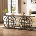 39" Console Table, 5 - Tier Entryway Table Sofa Table with Circle Base Tribesigns