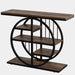 39" Console Table, 5 - Tier Entryway Table Sofa Table with Circle Base Tribesigns