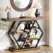 39" Console Table, 5 - tier Sofa Table Entryway Table With Geometric Base Tribesigns