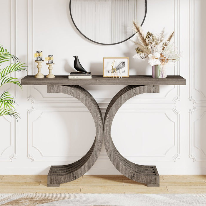 39" Console Table, Modern Faux Marble Entryway Sofa Table Tribesigns