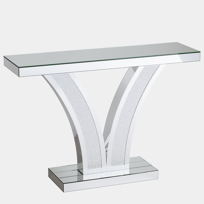 39" Mirrored Console Table, Modern Silver Entryway Table Tribesigns