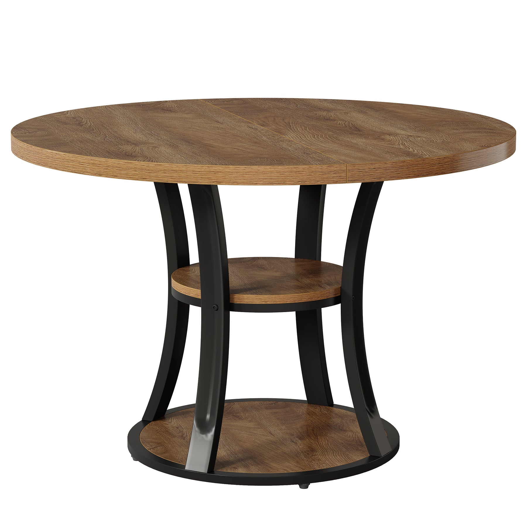 Round Dining Table with Storage Shelf
