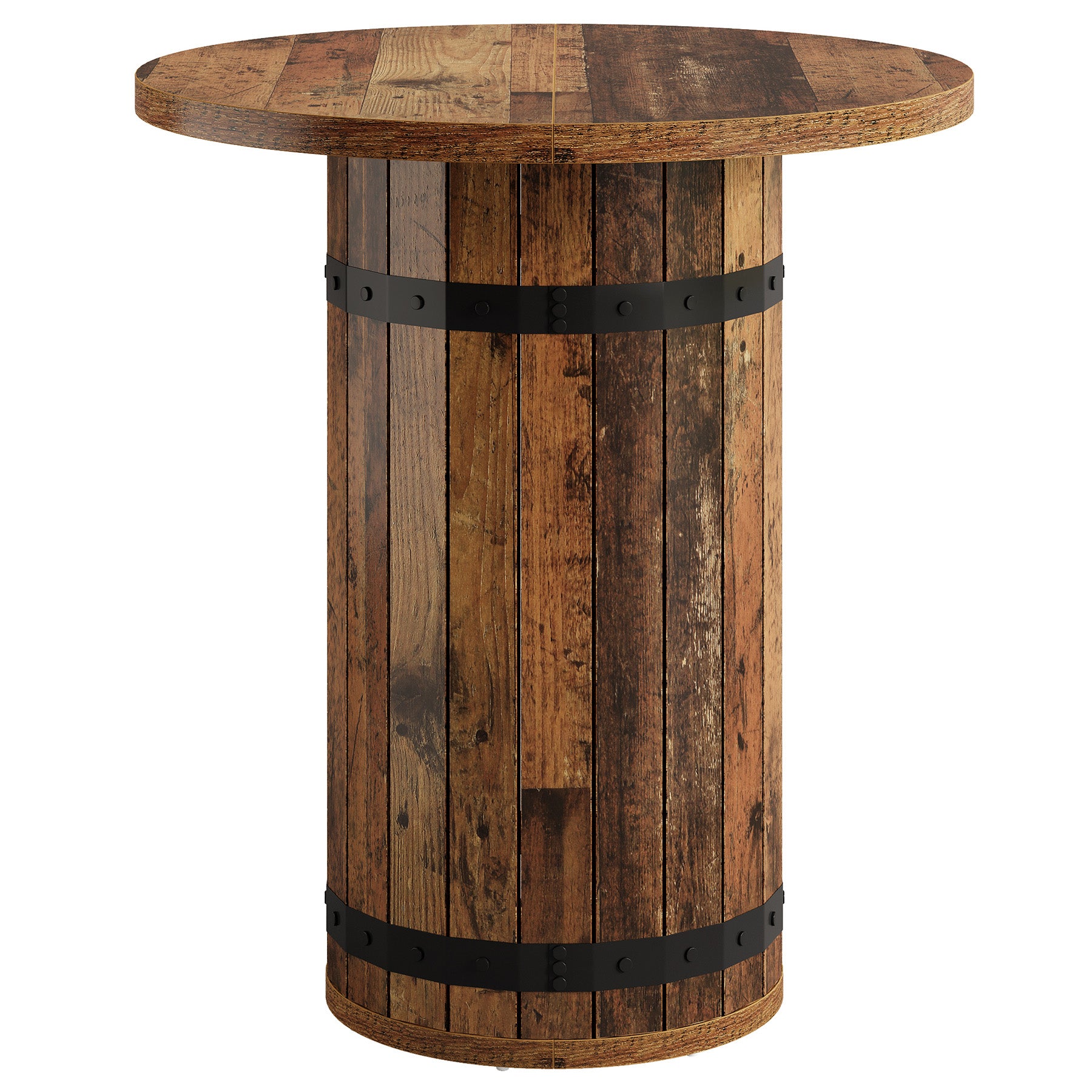 39.4" Bar Table, Round Bistro Pub Table for Kitchen