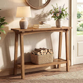 39.4” Small Entryway Table, 2-Tier Solid Wood Console Table for Living Room 3