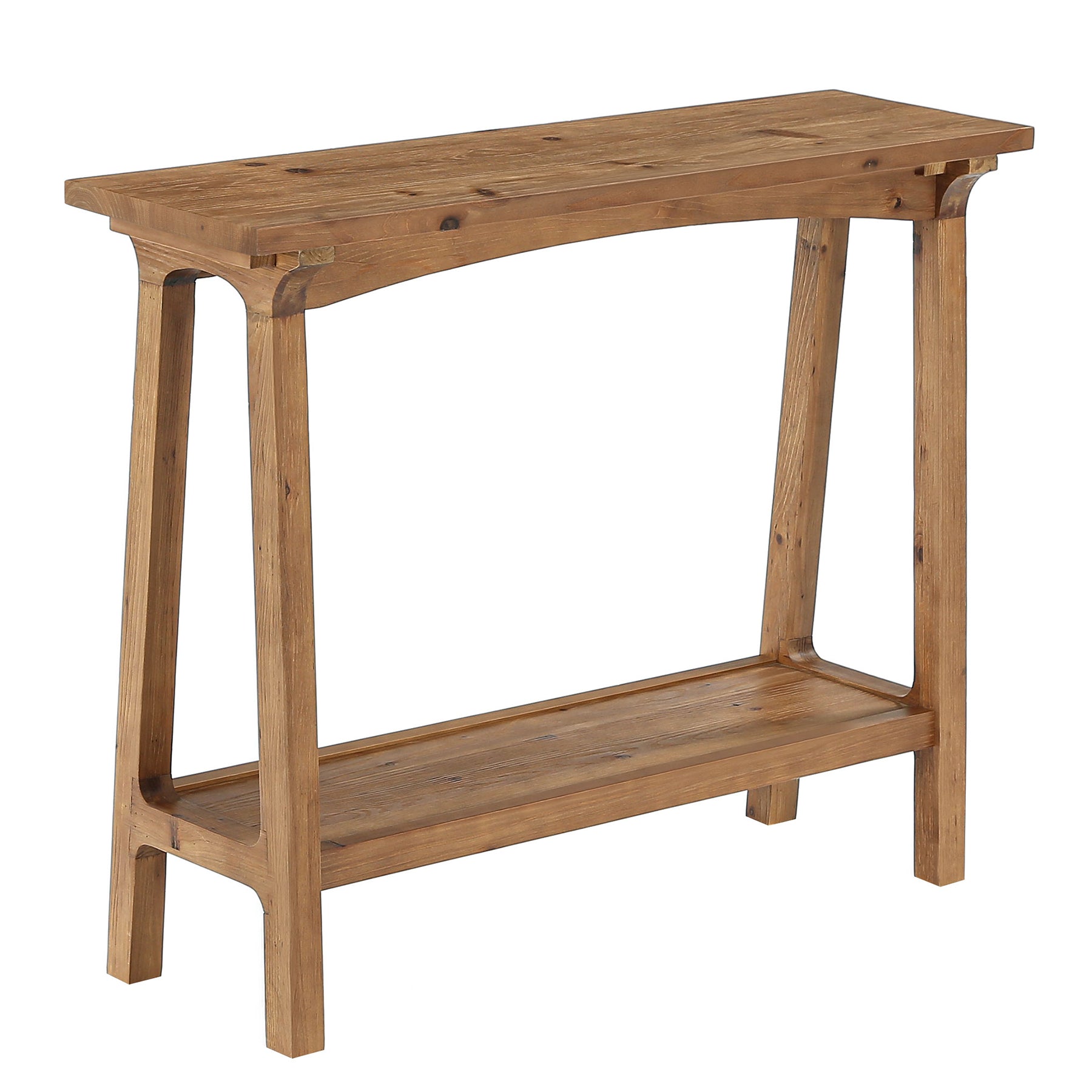 39.4” Small Entryway Table, 2-Tier Solid Wood Console Table for Living Room