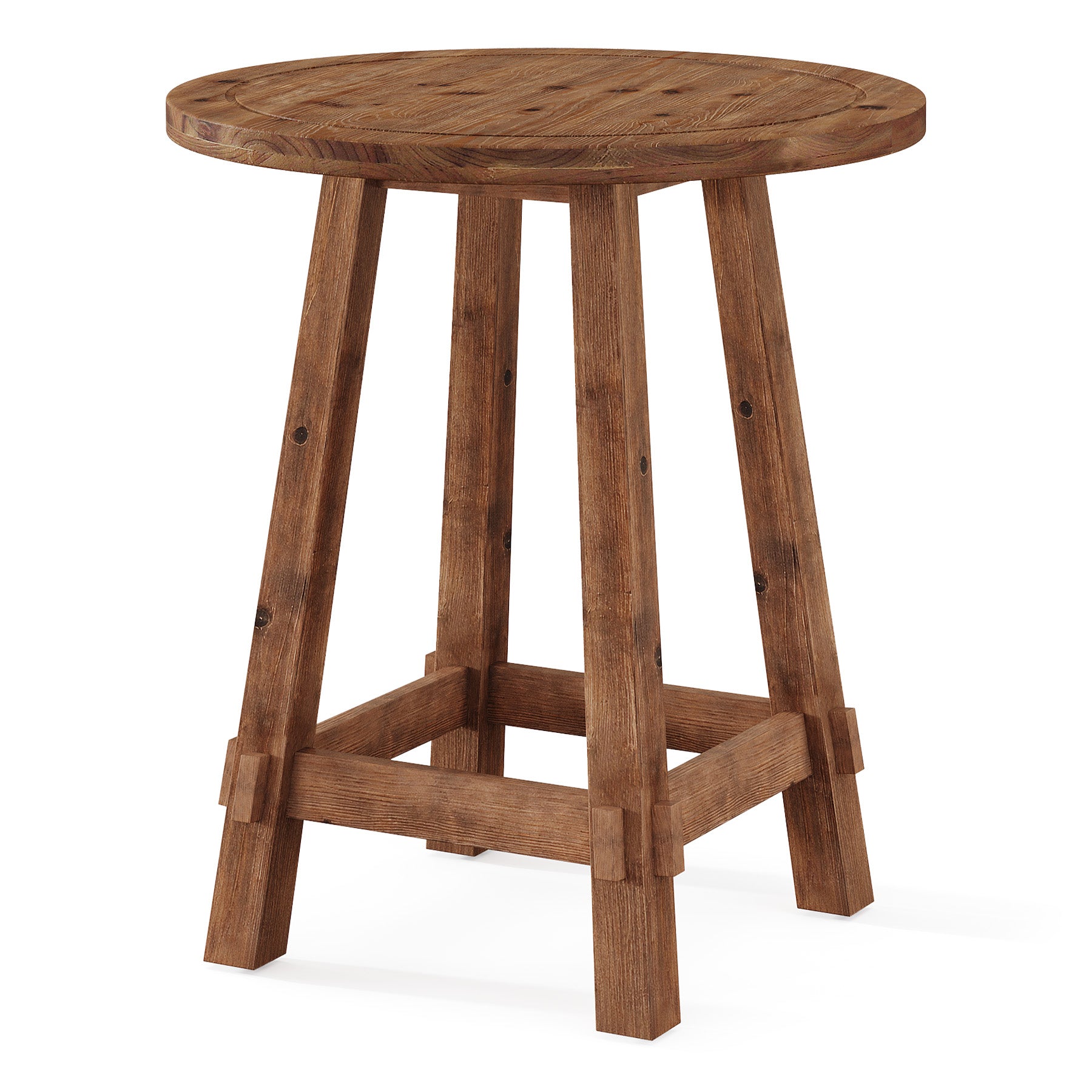 39.4" Solid Wood Bar Table, Farmhouse High Top Pub Bistro Tables for Kitchen