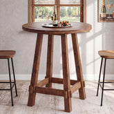 39.4" Solid Wood Bar Table, Farmhouse High Top Pub Bistro Tables for Kitchen 3