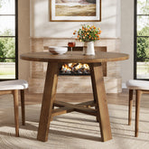 39.4" Solid Wood Dining Table, Round Kitchen Table for 2–4 People 3