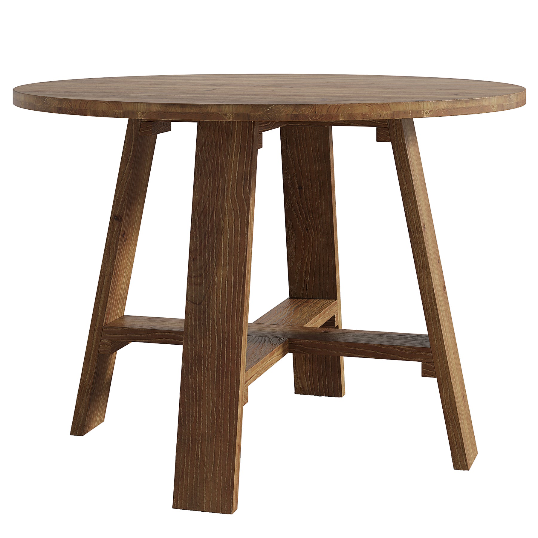 39.4" Solid Wood Dining Table, Round Kitchen Table for 2–4 People