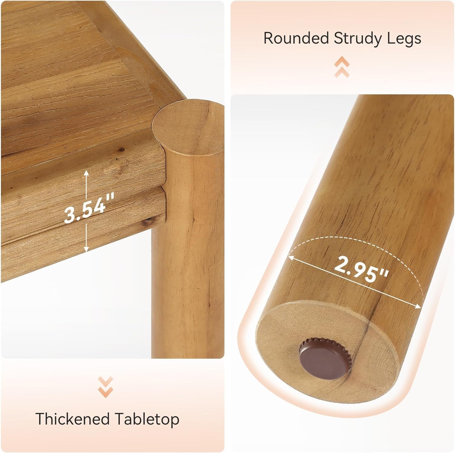39.4" Square Dining Table, Farmhouse Solid Wood Kitchen Table 4 People