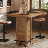39" High Top Bar Table, Square Bistro Pub Cocktail Table 3