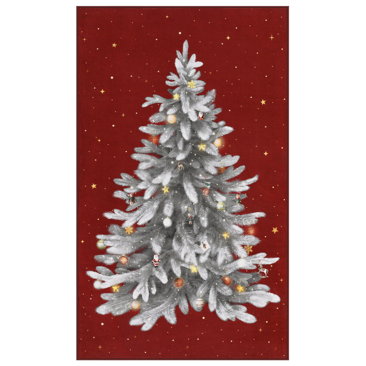 Tribesigns Christmas Tree Washable Runner Rug for Hallway Entryway