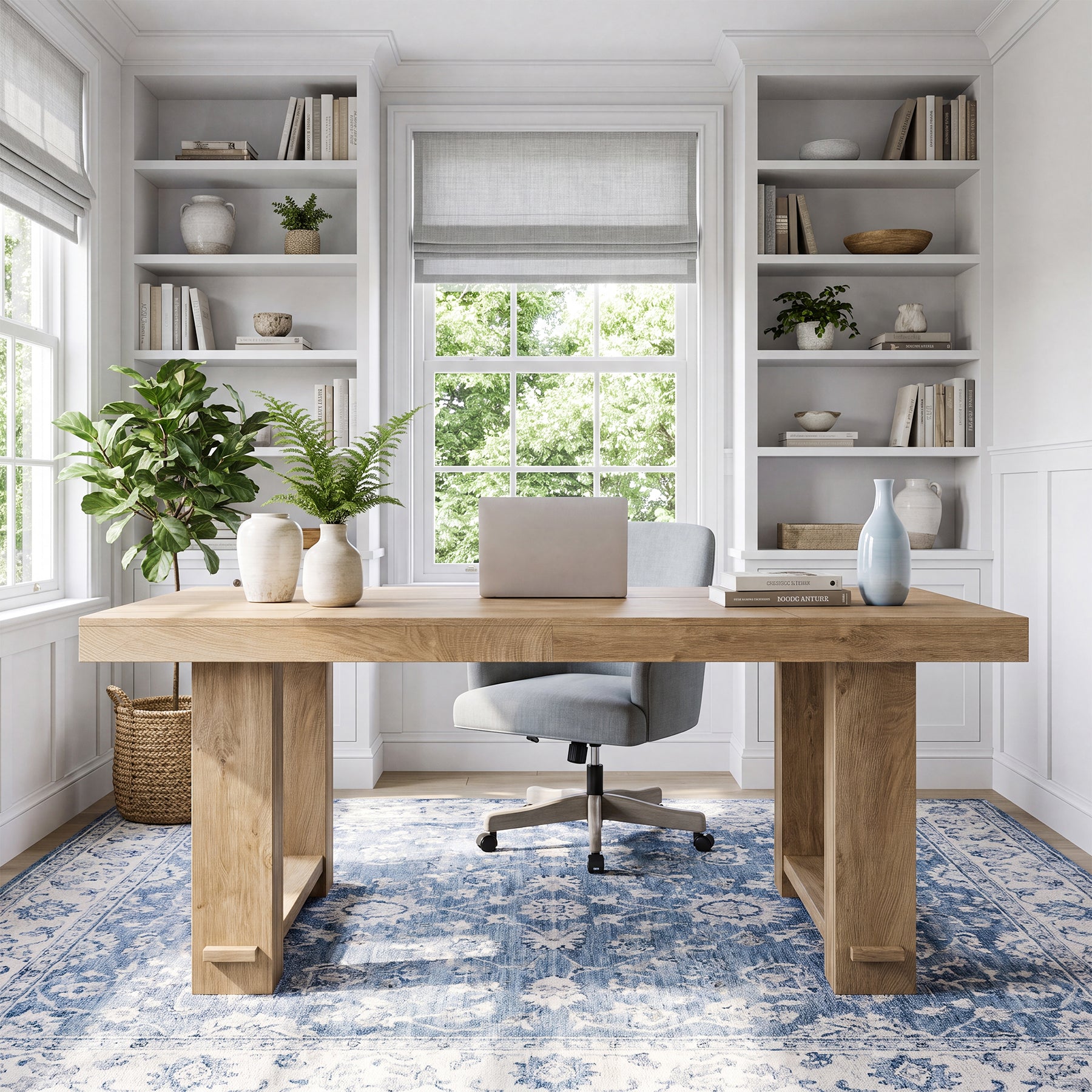 63" Rectangular Executive Desk, Office Desk Computer Writing Table with Large Tabletop