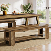 63" Dining Bench for 2-3, Farmhouse Kitchen Bench with Storage Shelf 3
