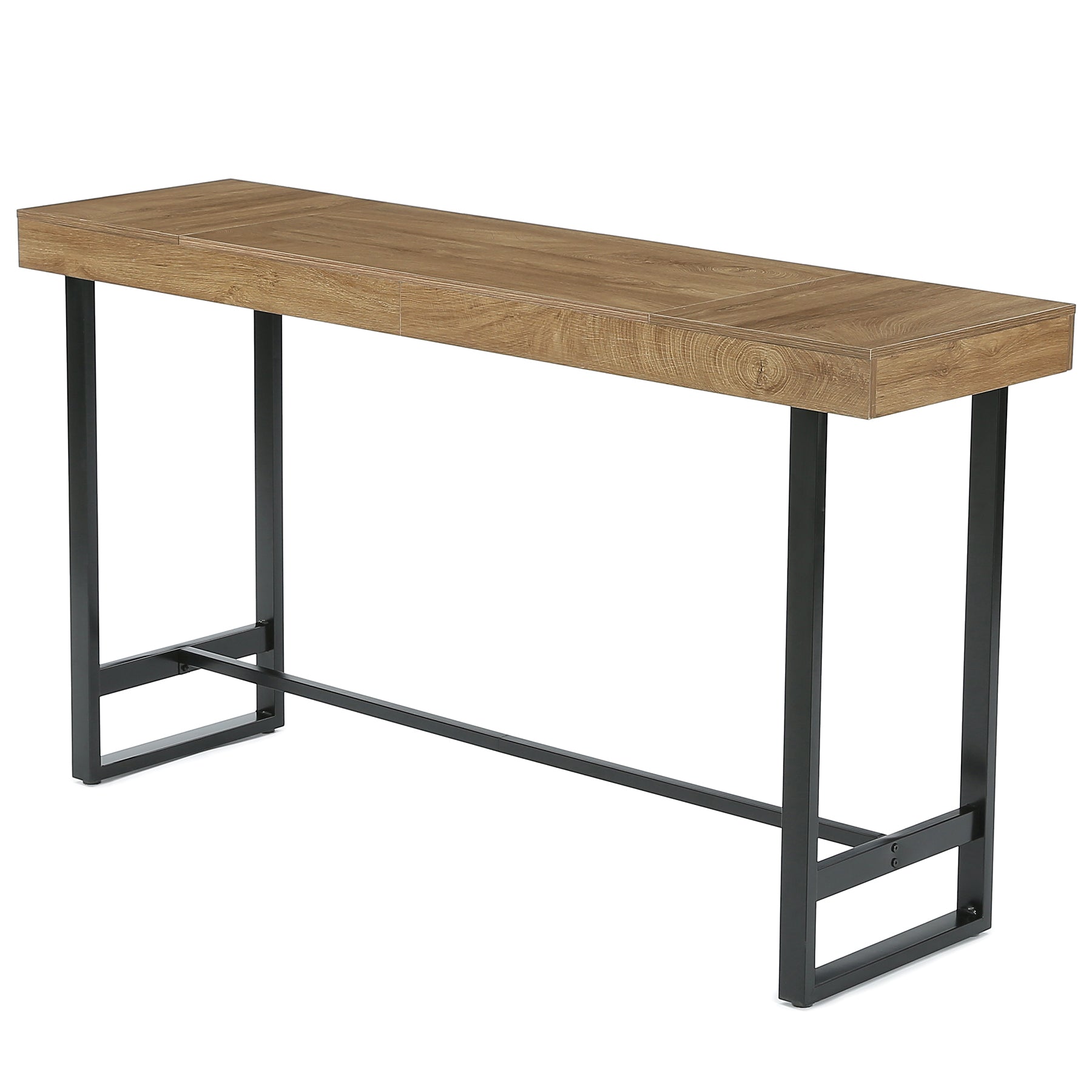 70" Industrial Bar Table, Metal Pub Table with Footrest for Coffee Station or Standing Desk