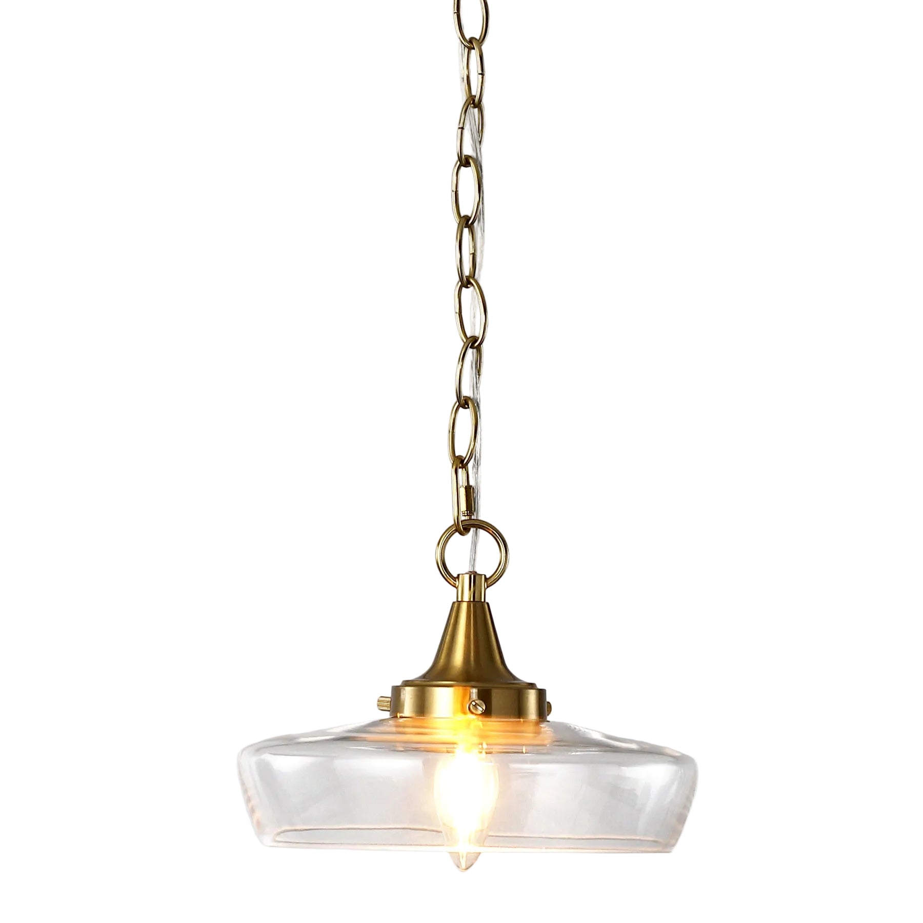 Elegant Light Fixture, 1-Light Glass Shade Pendant Light for Dining Room