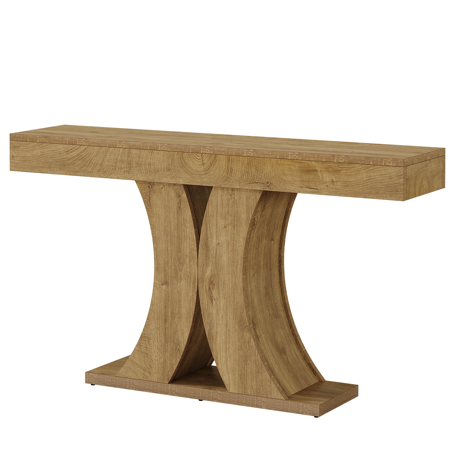 59" Narrow Farmhouse Console Table, Wooden Sofa Table with X-Frame Base for Entryway, Hallway, or Behind Couch