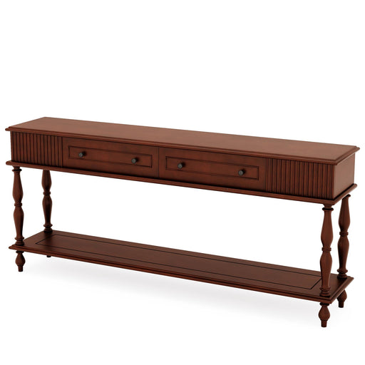 2 Drawers Console Table, 70.86" Sofa Table with Solid Wood Legs Tribesigns