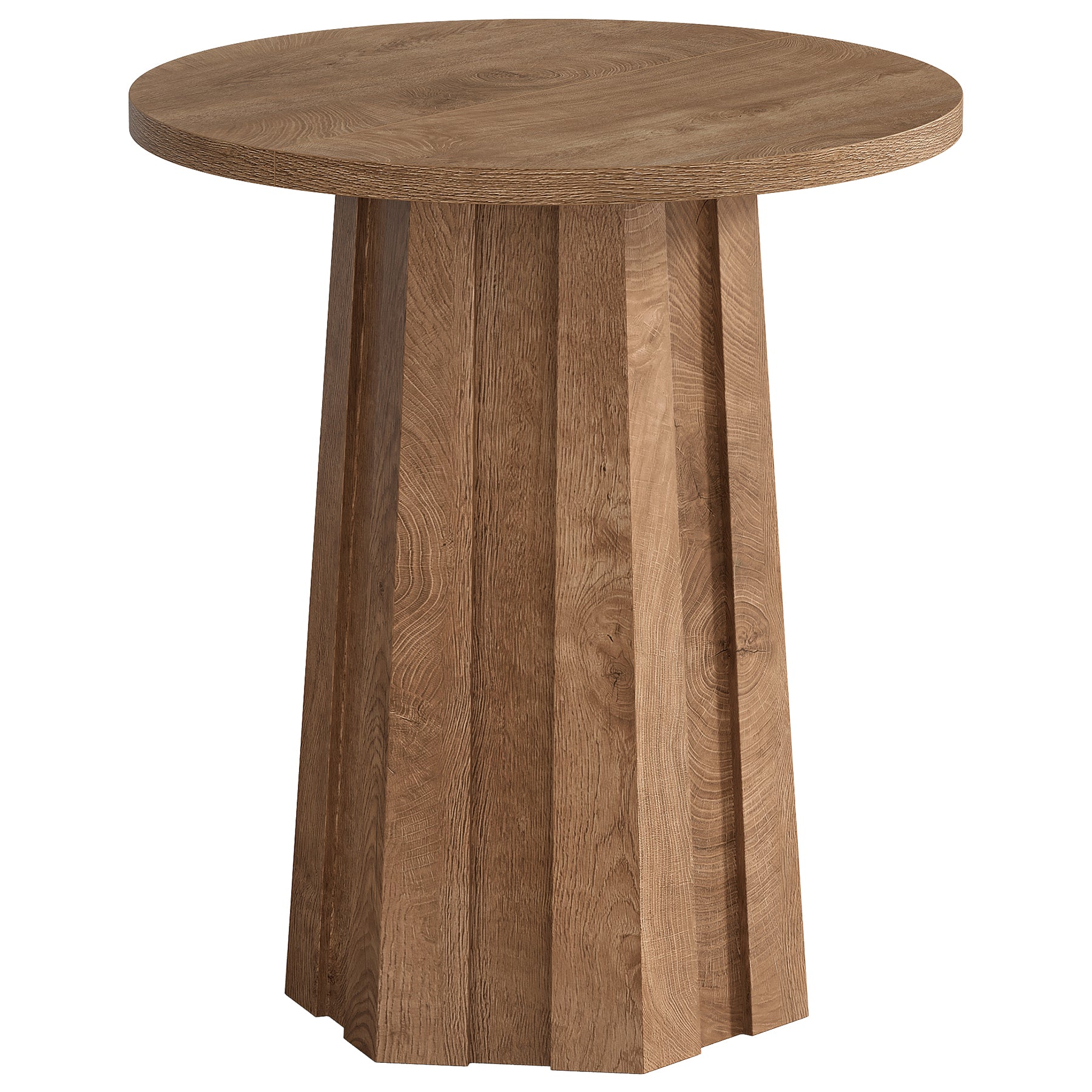 Round Bar Table, 31.5" Bistro Pub Table with Fluted Pedestal Base for Small Spaces