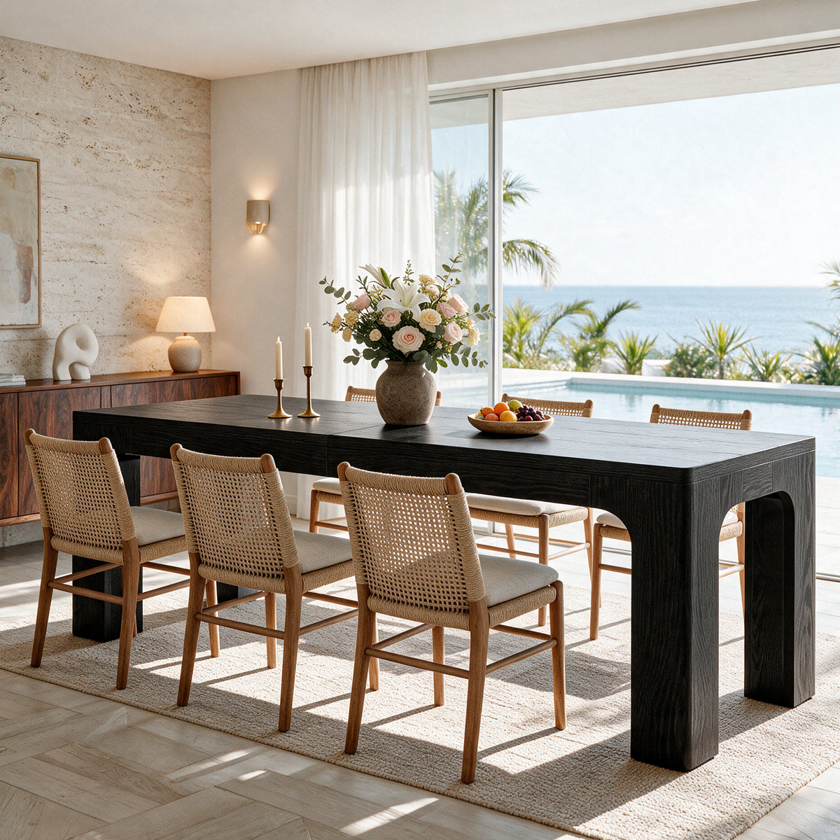 79" Modern Dining Table for 8-10, Long Kitchen Table for Dining Room