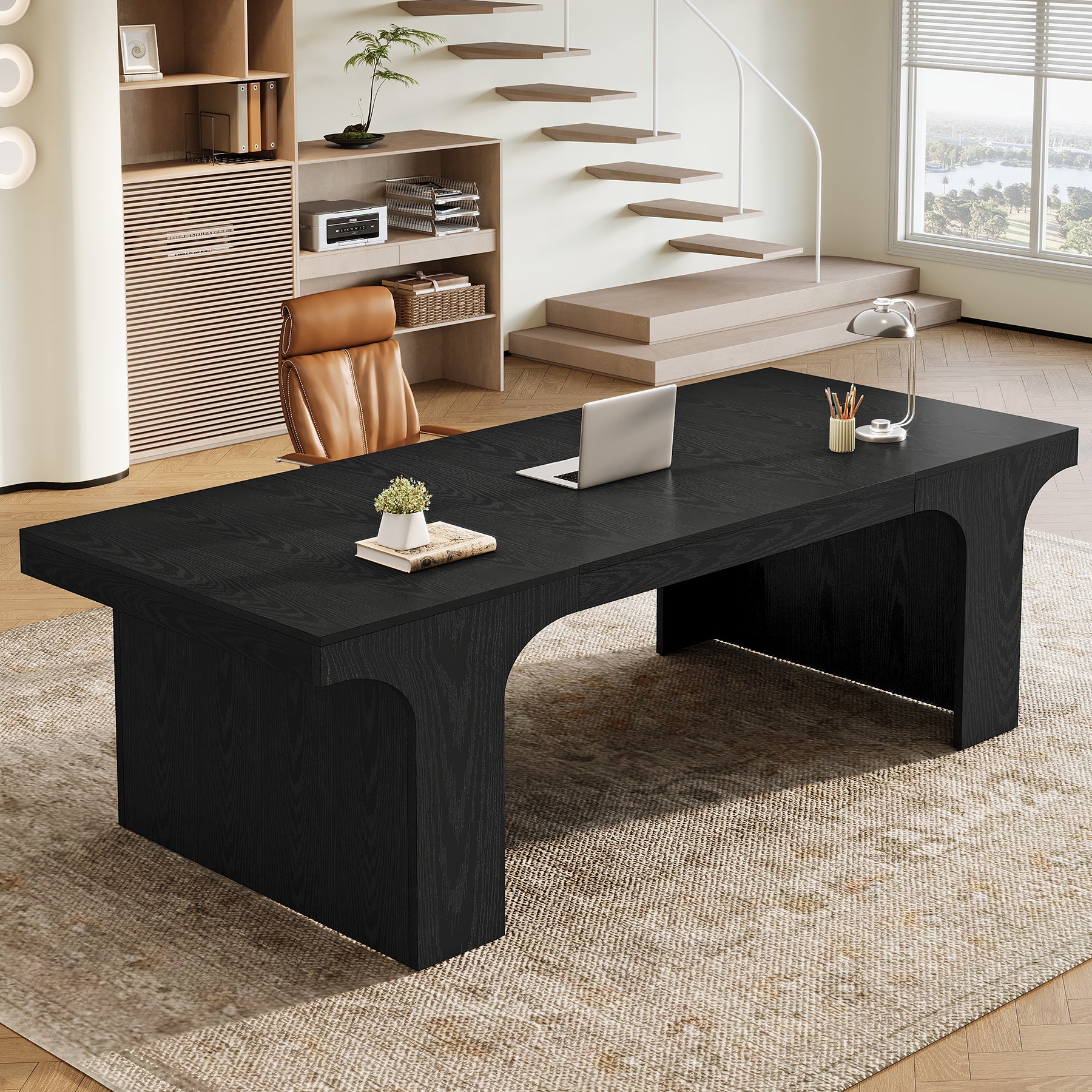 70.87" Executive Desk, Simple Computer Desk Conference Table for 6-8