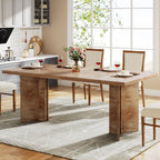 63" Rectangular Dining Table, Farmhouse Kitchen Dinner Table for 4-6 People