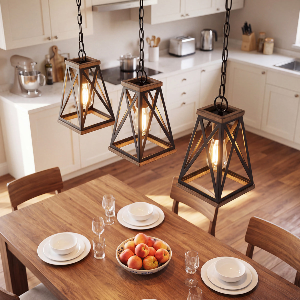 Tribesigns Farmhouse Pendant Light, Adjustable Hanging for Kitchen Island