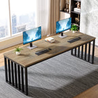 78.74" Two-Person Desk, Double Computer Desk with Metal Frame for Home Office