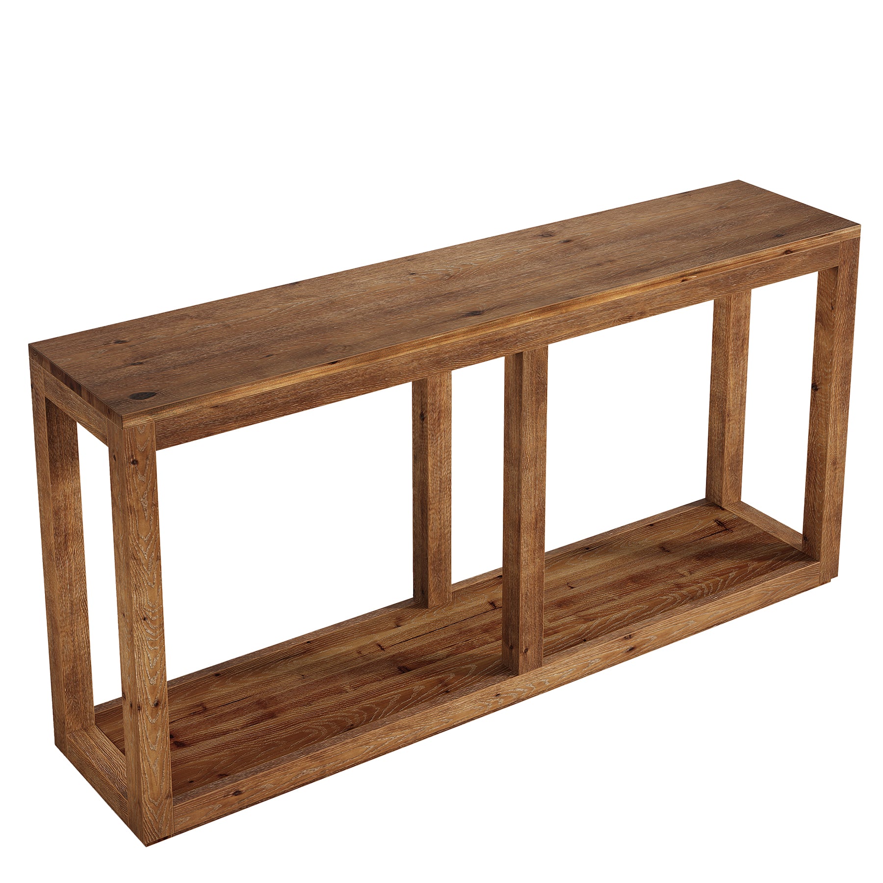 70.9" Solid Wood Console Table, 2-Tier Farmhouse Entryway Sofa Table Behind Couch