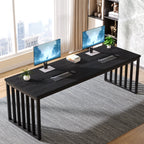 78.74" Two-Person Desk, Double Computer Desk with Metal Frame for Home Office
