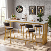 70.8" Bar Table, Counter Height Pub Table with Metal Base, Narrow Kitchen & Dining Room 3