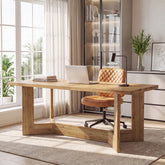 63" Solid Wood Computer Desk, Rectangular Executive Desk Study Table for Home Office 3