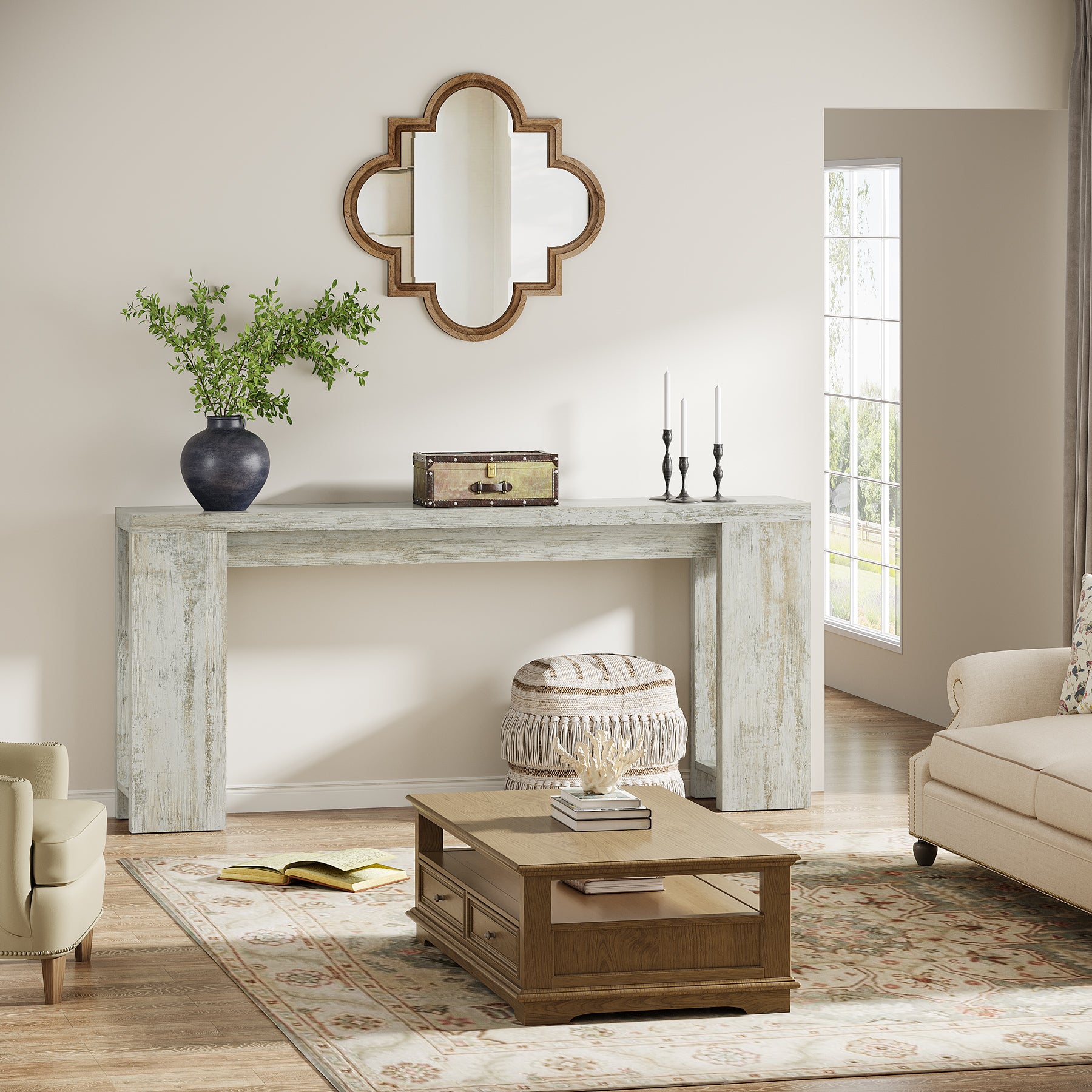 Tribesigns 70.9" Extra Long Console Table, Farmhouse Narrow Sofa Table for Entryway