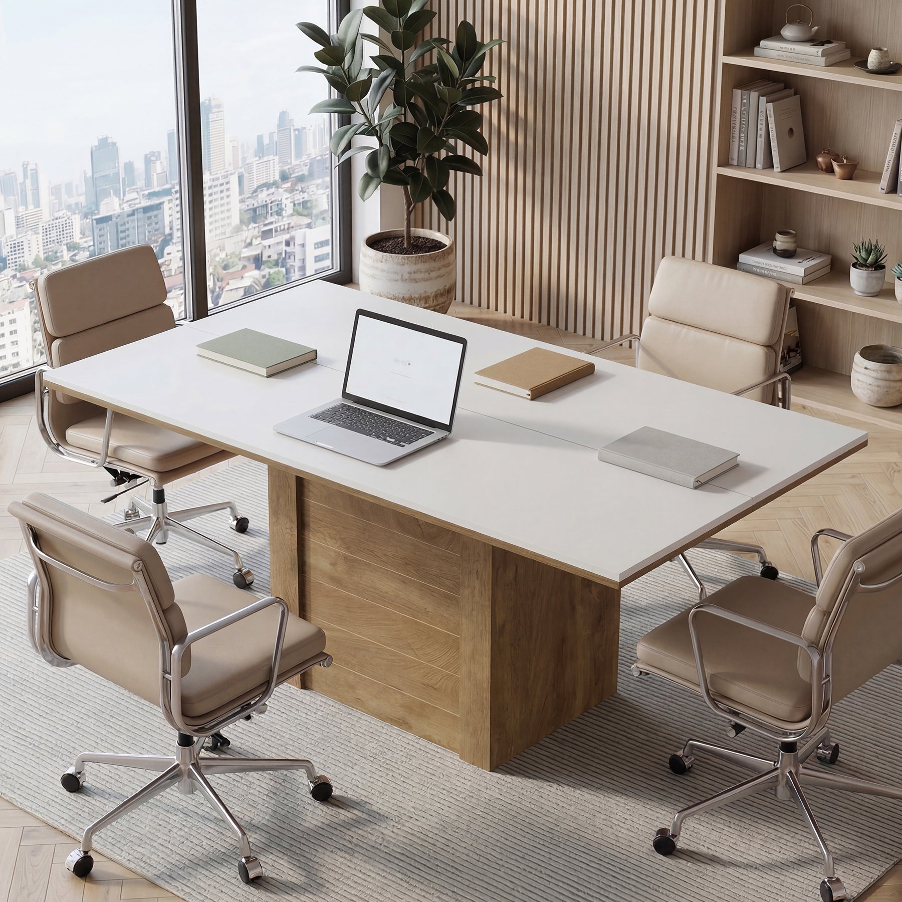 Tribesigns 55" Rectangular Conference Table, Meeting Table for 6-8 People for Office