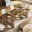 62.6" Dining Table for 4-6, Farmhouse Kitchen Table with Sturdy Legs