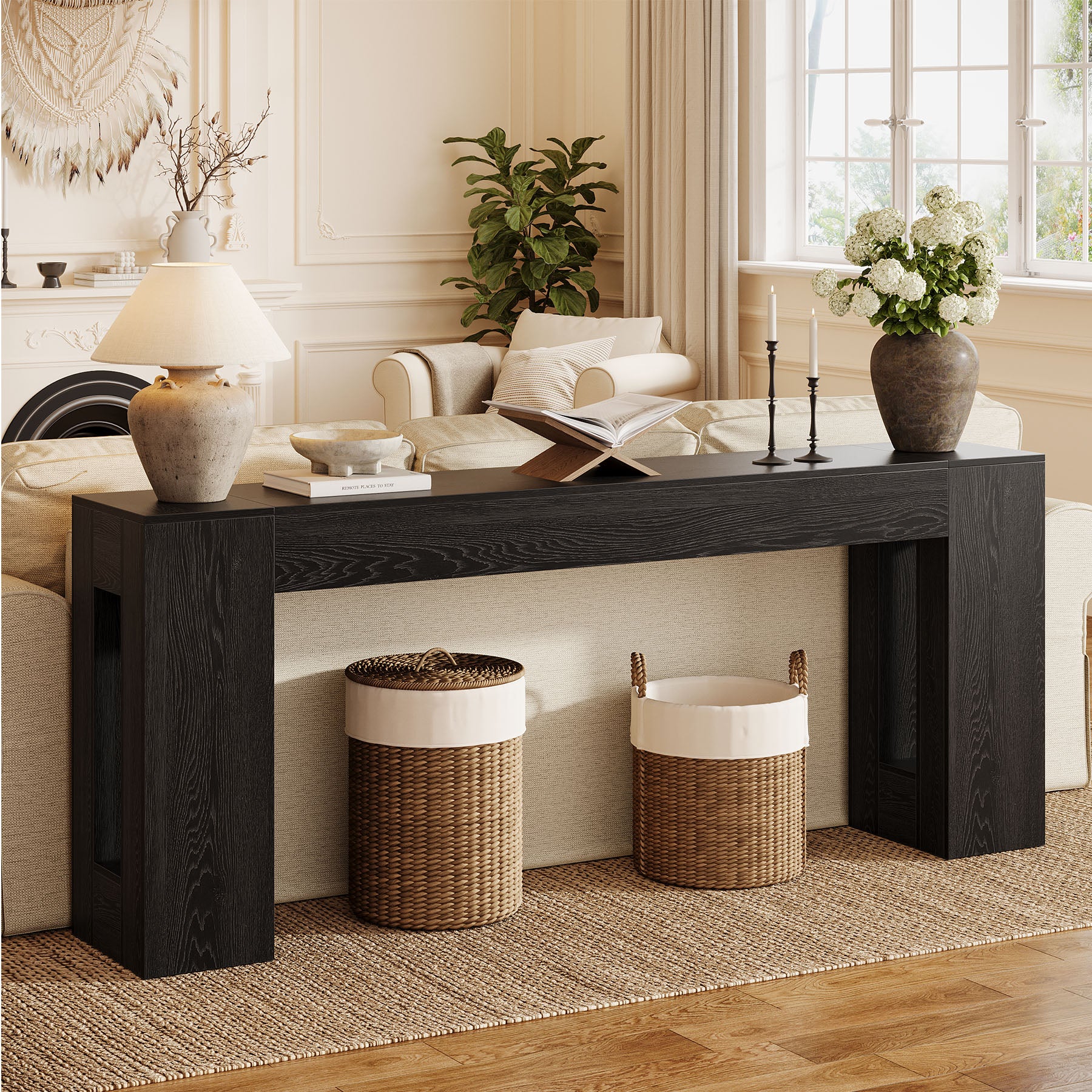 Tribesigns 78.74" Console Table, Modern Geometric Sofa Table for Entryway