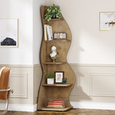 5-Tier Corner Shelf, Modern Wall Corner Bookshelf Bookcase 3