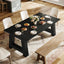 62.6" Dining Table for 4-6, Farmhouse Kitchen Table with Sturdy Legs