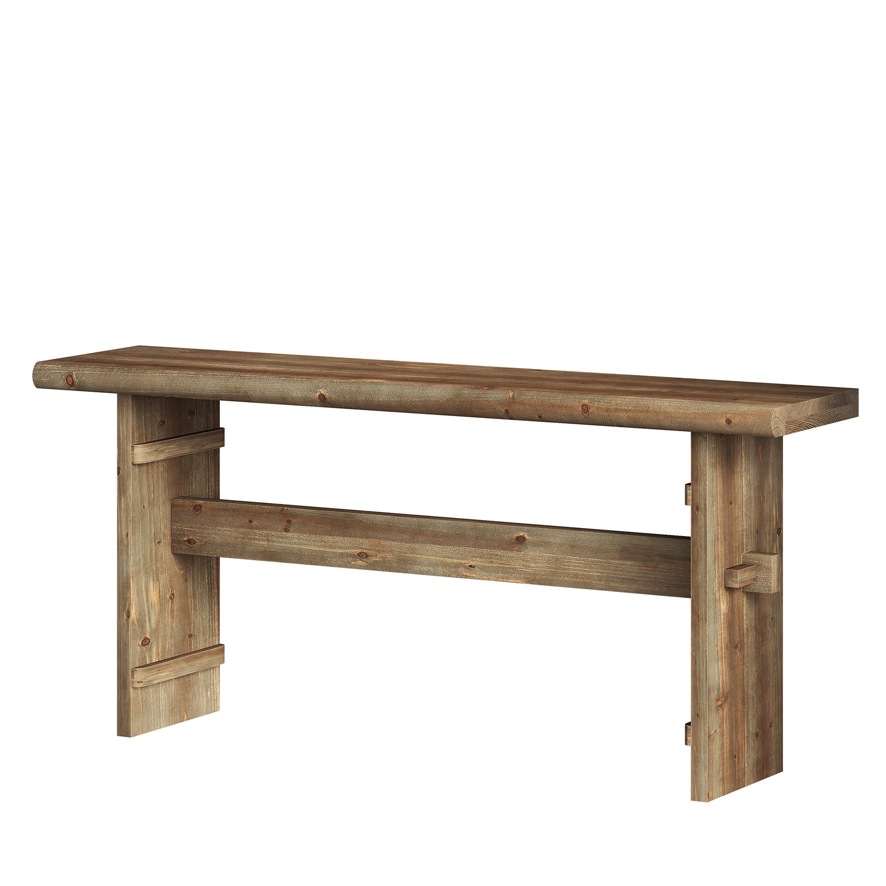 63" Console Table, Wood Entryway Table Sofa Table Behind Couch