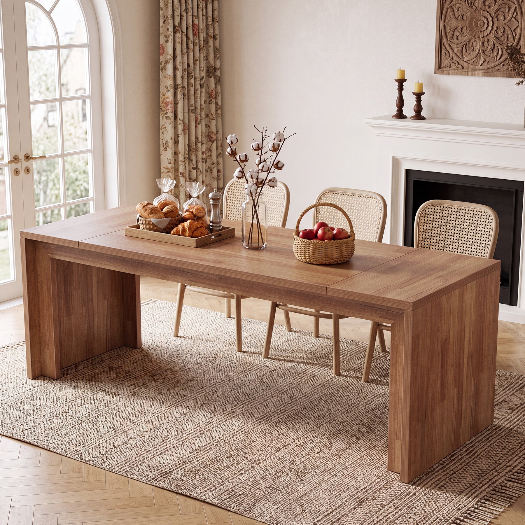 78.4" Dining Table for 6-8 People, Rectangular Kitchen Table for Dining Room