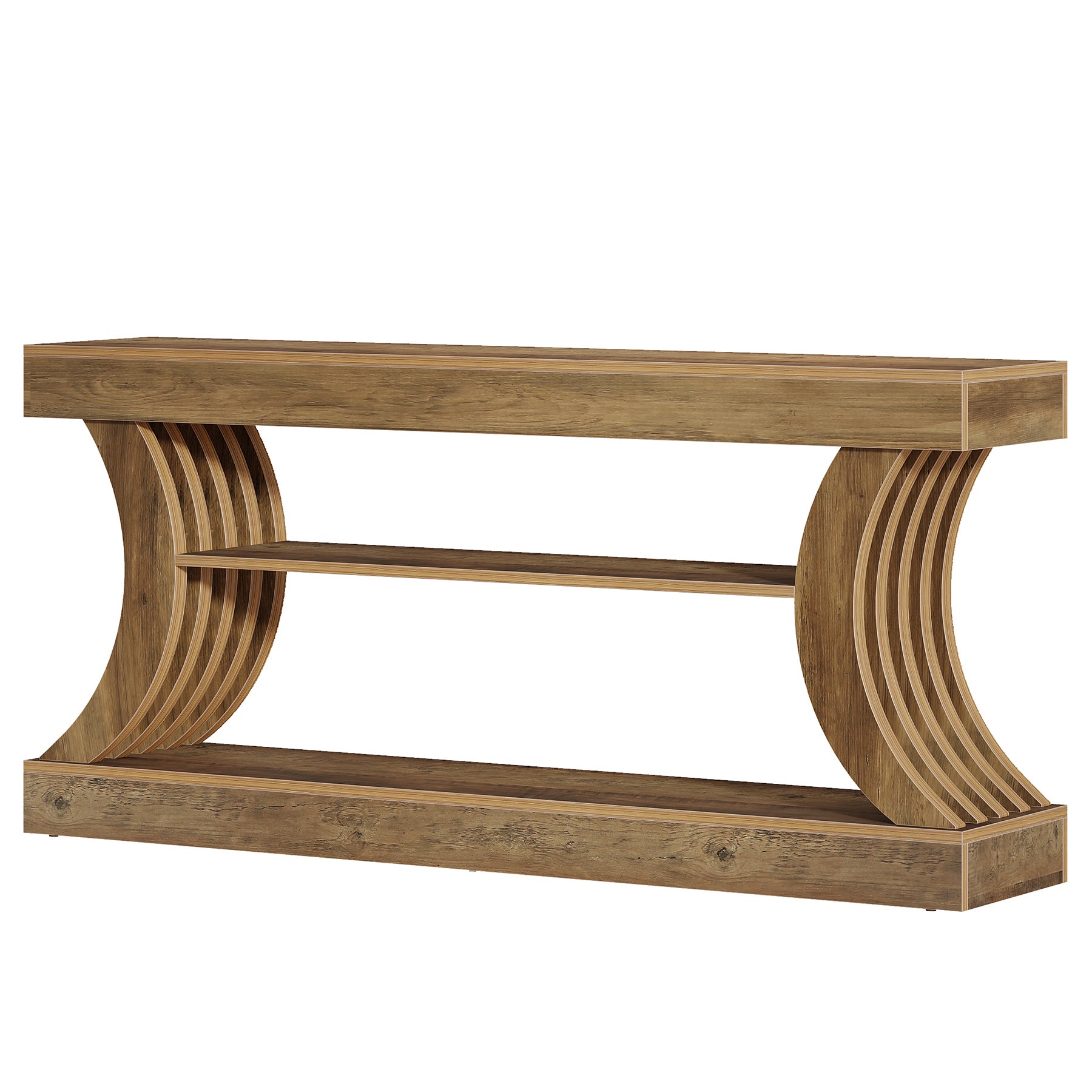 70.9" Console Table, 3-Tier Narrow Entryway Sofa Table Behind Couch