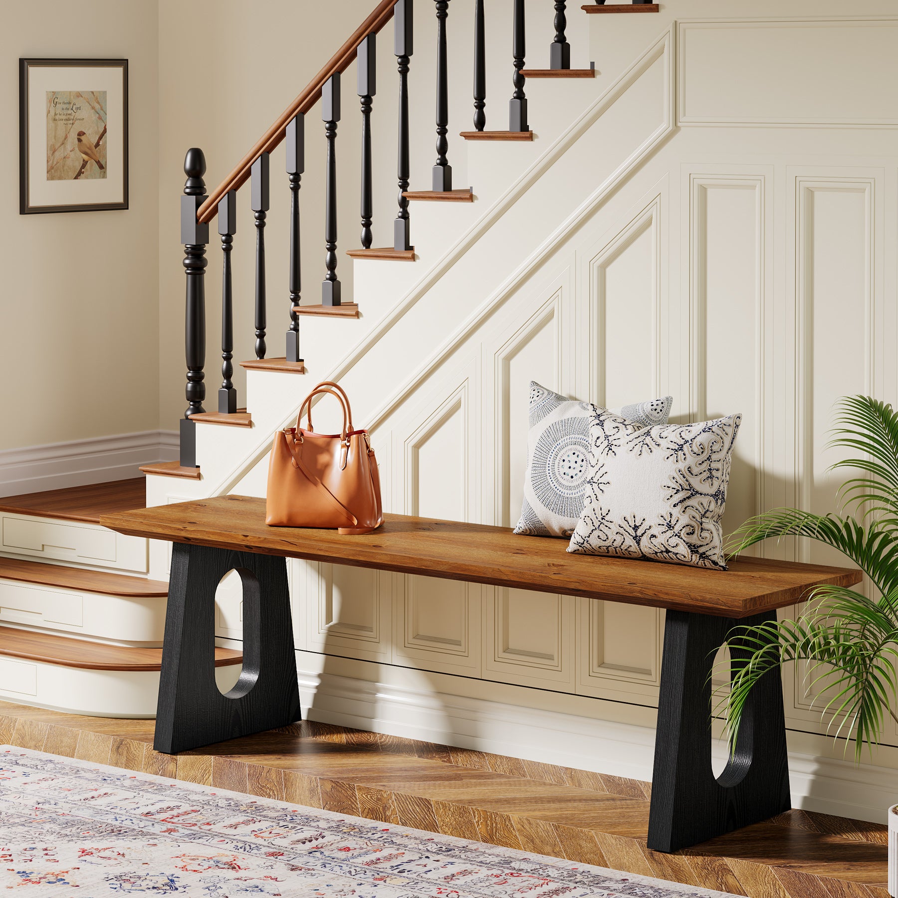 47" Solid Wood Entryway Bench - Thumbnail 5